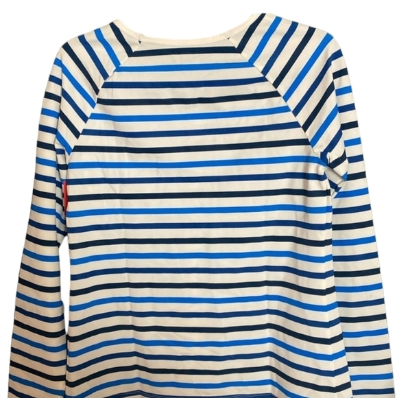 SPANX Ocean Stripe Coastal Blue Swim Shirt long sleeve - Picture 6 of 9